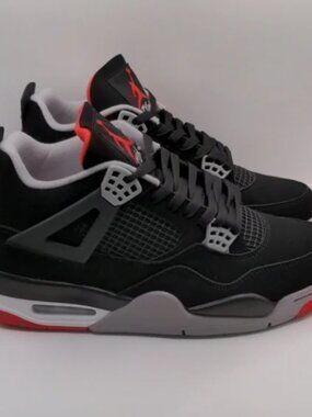 New Nike Air Jordan 4 Retro Bred 2019 Sneakers Black Fire Red